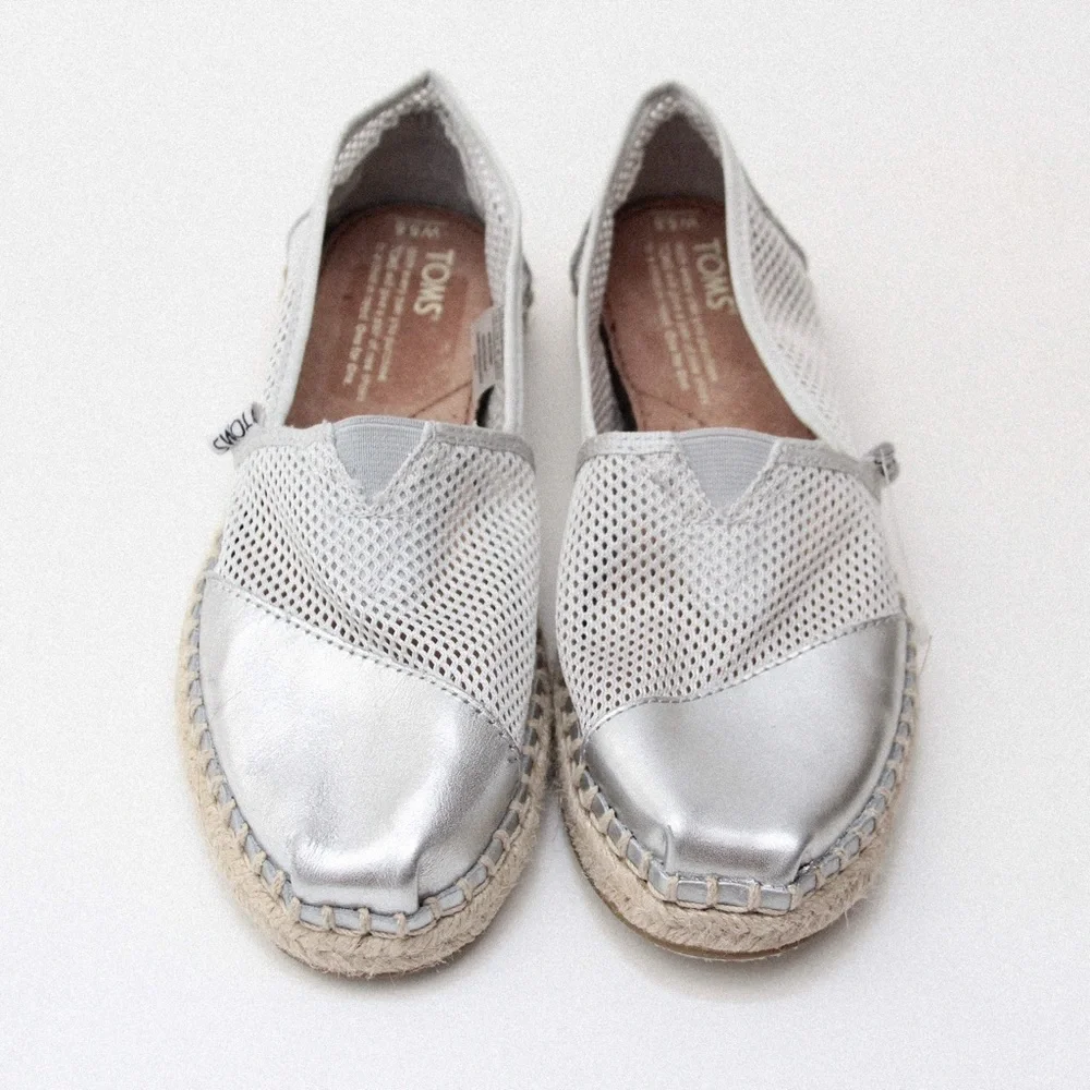 TOMS Alpargata Metallic Mesh Slip-On Espadrilles